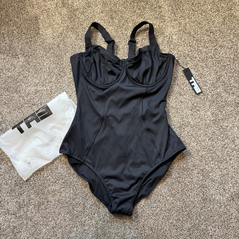TA3 Lifty Shapewear Swimsuit XL Reg/Long B/C Cup Reg Cut Bottom $188 NWT Black